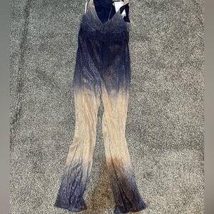 Avec Les Filles Womens Jumpsuit shimmery new Anthropologie 6 Ombre